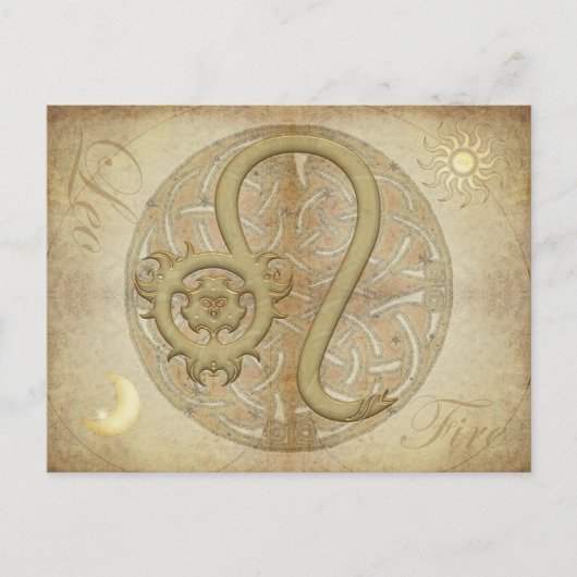 Zodiac Sign Leo Postcard Postkarte (Vorderseite)