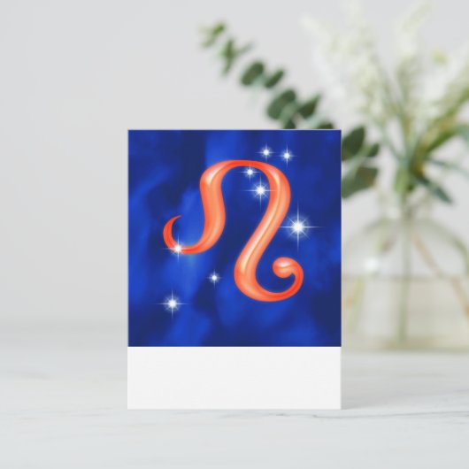 Zodiac sign Leo Postkarte (Stehend Vorderseite)