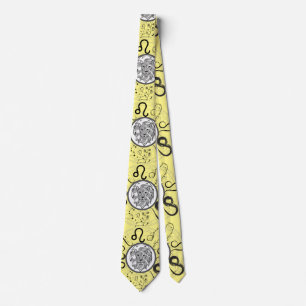 Zodiac Sign Leo.w L Yellow BG Krawatte