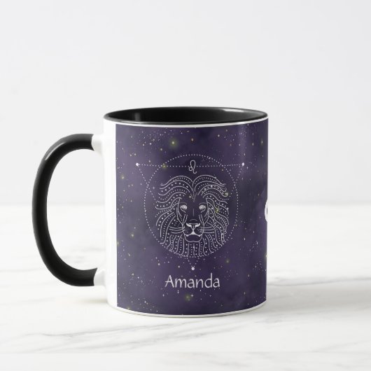 Zodiac Sign Leo Wasserfarbe Anpassbare Tasse (Links)
