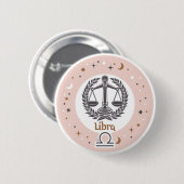 Zodiac Sign Libra Button (Vorne & Hinten)