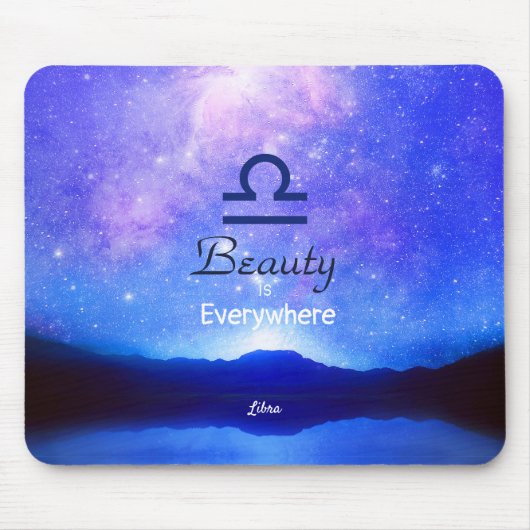 Zodiac Sign Libra Dreamy Star Sky Quote Mousepad (Vorne)