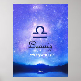 Zodiac Sign Libra Dreamy Star Sky Quote Poster