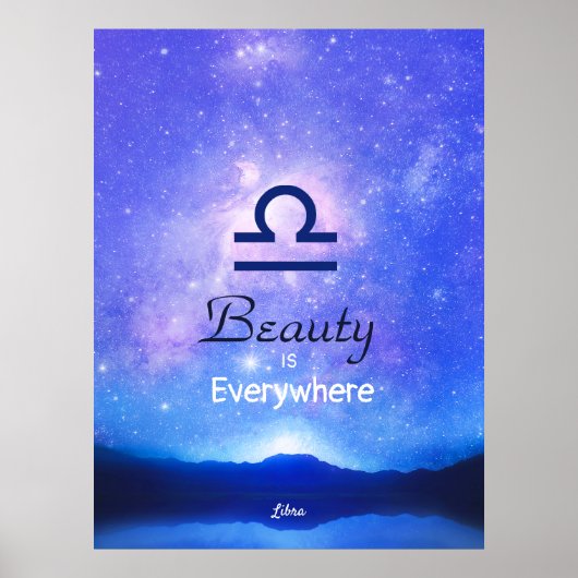 Zodiac Sign Libra Dreamy Star Sky Quote Poster (Vorne)