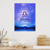 Zodiac Sign Libra Dreamy Star Sky Quote Poster (Küche)