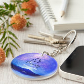 Zodiac Sign Libra Dreamy Star Sky Quote Schlüsselanhänger (Vorderseite rechts)