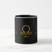 Zodiac Sign Libra Golden Yellow Anpassbare Tasse (Zentrum)