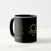 Zodiac Sign Libra Golden Yellow Anpassbare Tasse (Vorderseite Links)