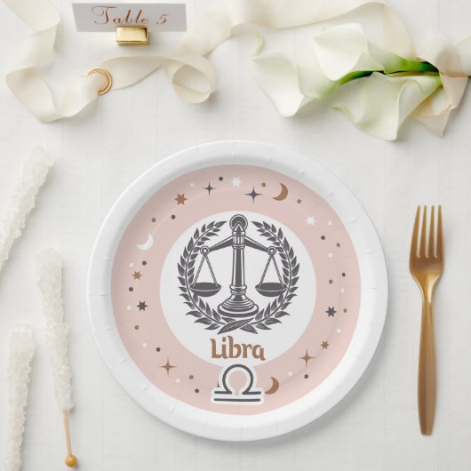 Zodiac Sign Libra Pappteller (Hochzeit)