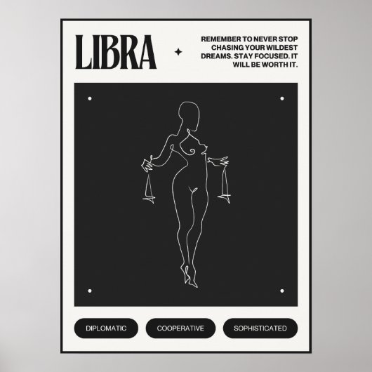 Zodiac Sign Libra Poster (Vorne)