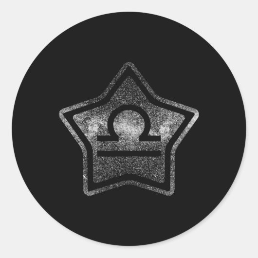 Zodiac Sign Libra Star 7 Zodiac Zeichen Runder Aufkleber (Vorderseite)