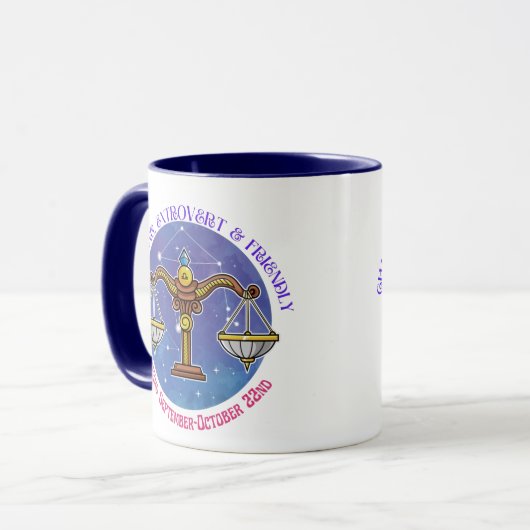 Zodiac Sign Libra Tasse (Vorderseite Links)