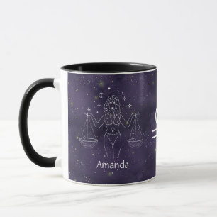 Zodiac Sign Libra Wasserfarbe Anpassbare Tasse