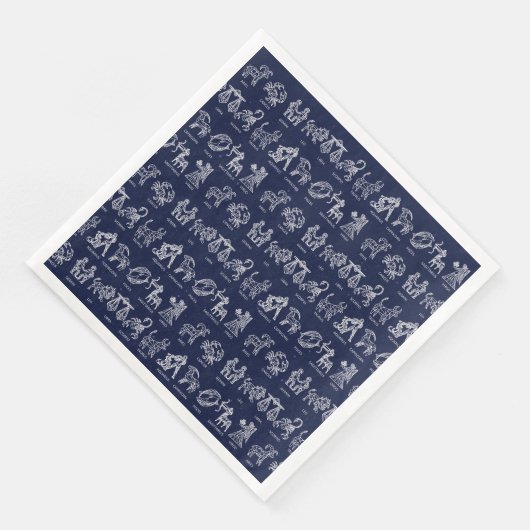 Zodiac Sign Napkin(Blue) Serviette (Ecke)