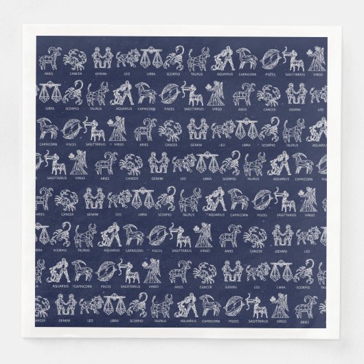Zodiac Sign Napkin(Blue) Serviette (Vorderseite)