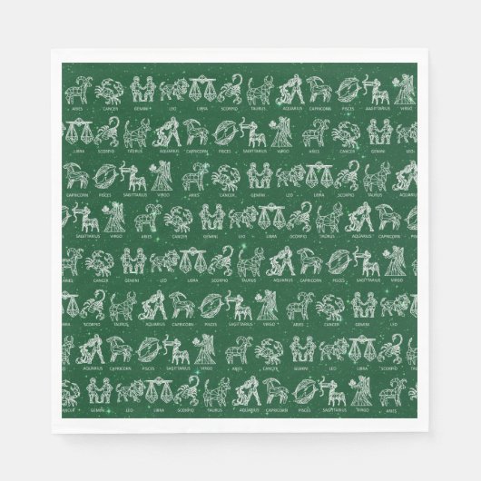 Zodiac Sign Napkin(Green) Serviette (Vorderseite)