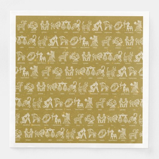 Zodiac Sign Paper Napkin(Gelb) Serviette (Vorderseite)