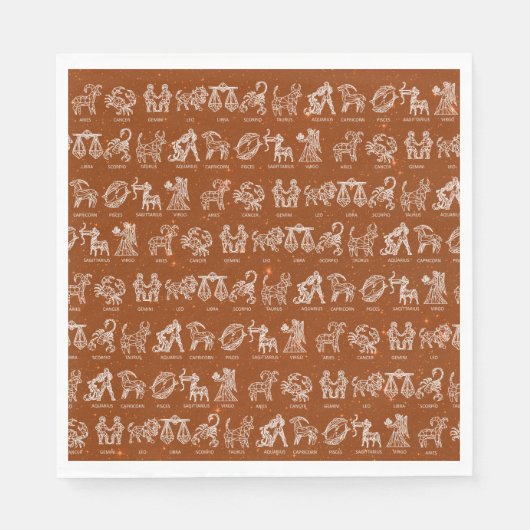 Zodiac Sign Paper Napkin(Orange) Serviette (Vorderseite)