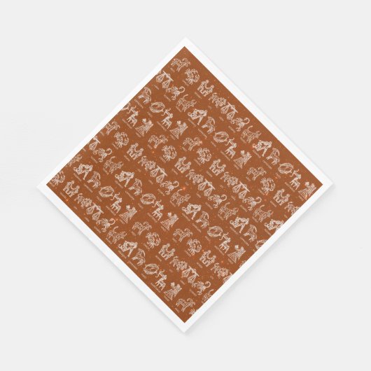 Zodiac Sign Paper Napkin(Orange) Serviette (Ecke)