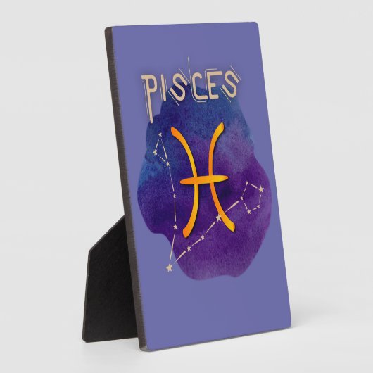 Zodiac Sign Pisces Constellation Wasserfarbe Fotoplatte (Seite)