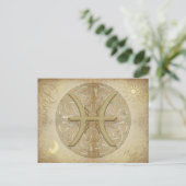Zodiac Sign Pisces Postcard Postkarte (Stehend Vorderseite)