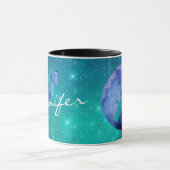 Zodiac Sign Sagittarier auf Aquamarinem Sternenhim Tasse (Zentrum)