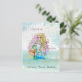 Zodiac Sign Sagittarier The Archer Girl Blue Postkarte (Stehend Vorderseite)
