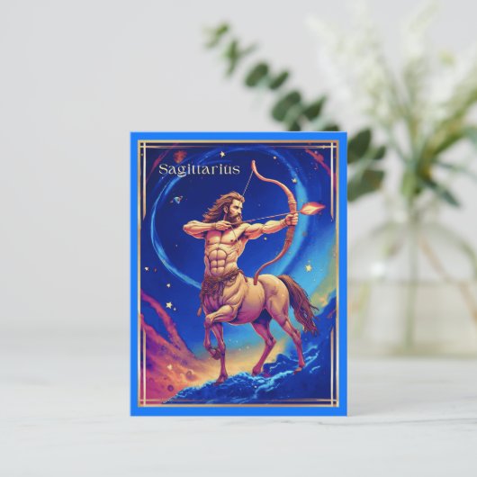 Zodiac Sign Sagittarius als Celestial Archer Postkarte (Stehend Vorderseite)