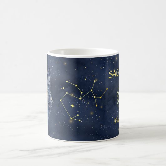 Zodiac Sign Sagittarius & Celestial Cat Tasse (Mittel)