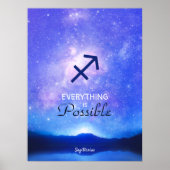 Zodiac Sign Sagittarius Dreamy Sky Quote Poster (Vorne)