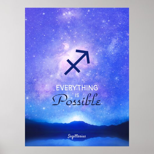 Zodiac Sign Sagittarius Dreamy Sky Quote Poster (Vorne)