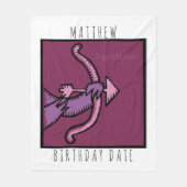 Zodiac Sign Sagittarius Name Birthday Blanket Fleecedecke (Vorderseite)