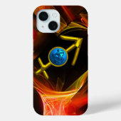 ZODIAC-SIGN-SAGITTARIUS-Wirbel, Gelb-Fraktal Case-Mate iPhone Hülle (Rückseite)