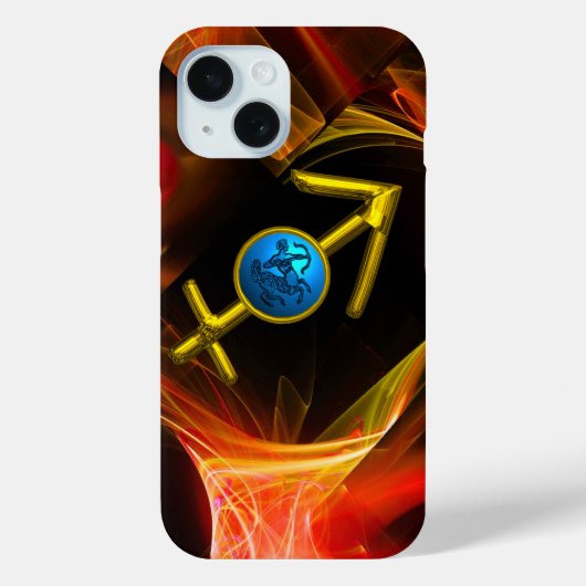 ZODIAC-SIGN-SAGITTARIUS-Wirbel, Gelb-Fraktal Case-Mate iPhone Hülle (Rückseite)