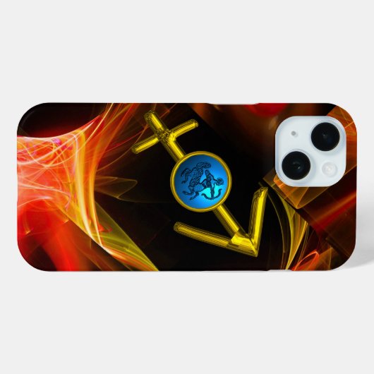 ZODIAC-SIGN-SAGITTARIUS-Wirbel, Gelb-Fraktal Case-Mate iPhone Hülle (Rückseite (Horizontal))