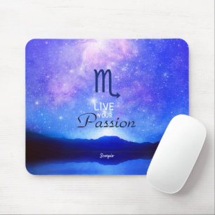 Zodiac Sign Scorpio Dreamy Star Sky Quote Mousepad
