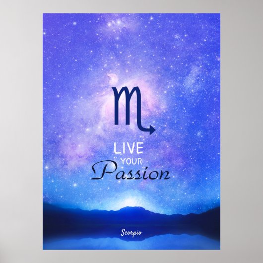Zodiac Sign Scorpio Dreamy Star Sky Quote Poster (Vorne)