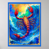 Zodiac Sign Scorpio Emerging from Deep Waters Poster (Vorne)