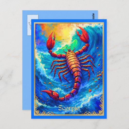 Zodiac Sign Scorpio entsteht aus Deep Waters Postkarte (Vorne/Hinten)