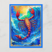 Zodiac Sign Scorpio entsteht aus Deep Waters Postkarte (Vorderseite)