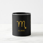 Zodiac Sign Scorpio Golden Yellow Anpassbare Tasse (Zentrum)