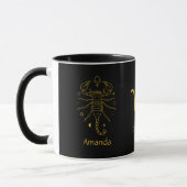 Zodiac Sign Scorpio Golden Yellow Anpassbare Tasse (Links)