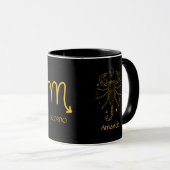 Zodiac Sign Scorpio Golden Yellow Anpassbare Tasse (VorderseiteRechts)