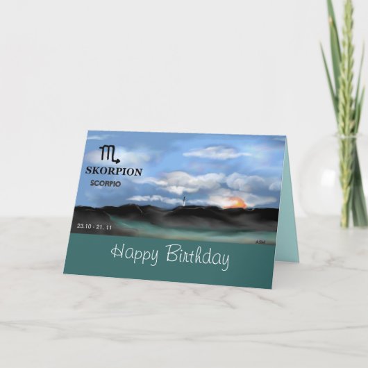 Zodiac sign , SCORPIO - Happy birthday Karte (Vorderseite)