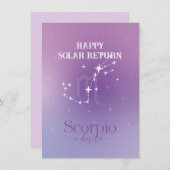 Zodiac Sign Scorpio Lavender Flat Card (Vorne/Hinten)