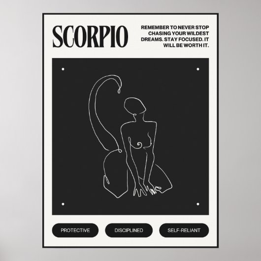 Zodiac Sign Scorpio Poster (Vorne)