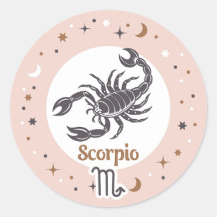 Zodiac Sign Scorpio Runder Aufkleber