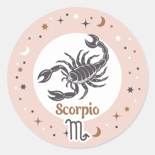 Zodiac Sign Scorpio Runder Aufkleber (Vorderseite)
