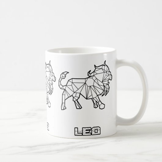 Zodiac Sign Tasse: Leo Kaffeetasse (Rechts)