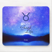 Zodiac Sign Taurus Dreamy Star Sky Quote Mousepad (Vorne)